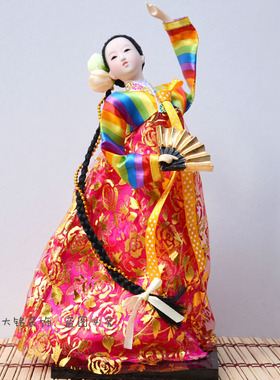 民俗人偶料理店装饰摆件韩国