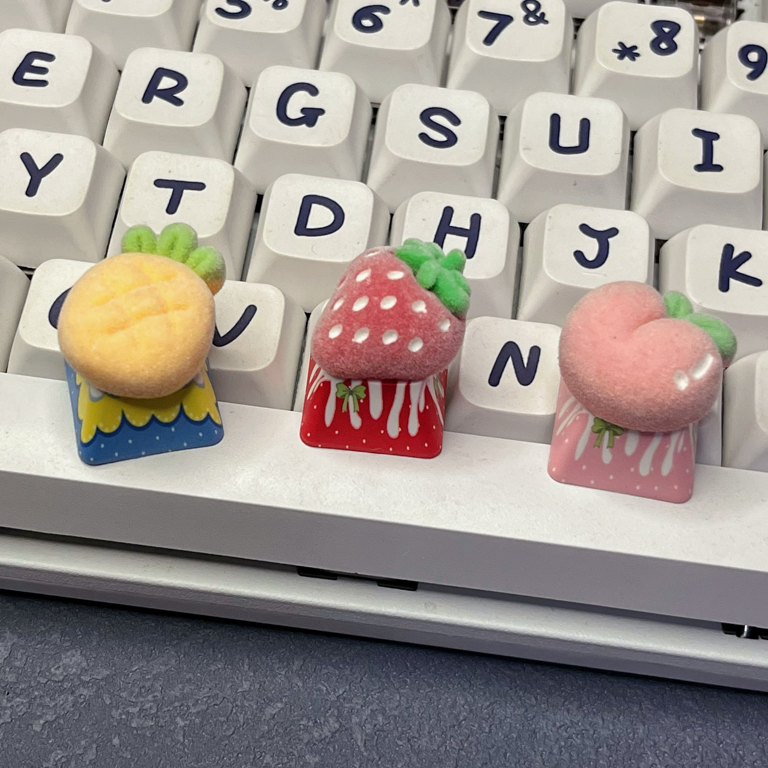 卡通甜美个性水果毛绒蜜桃键帽机械键盘可爱立体菠萝草莓键帽装饰,淘宝优惠券,粉丝福利购,淘宝优惠卷