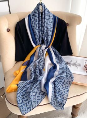 New 180*90cm classic Silk Scarf Women Foulard Office lady