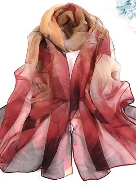 New Spring/Summer Women Floral Printing Beach Silk Scarf Sha