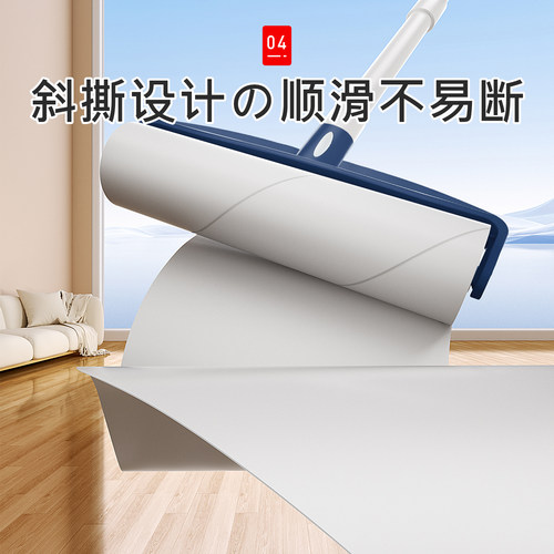 日本粘毛器滚筒长杆强力滚刷粘毛神器可撕式纸粘猫毛床上地板衣服 - 图2