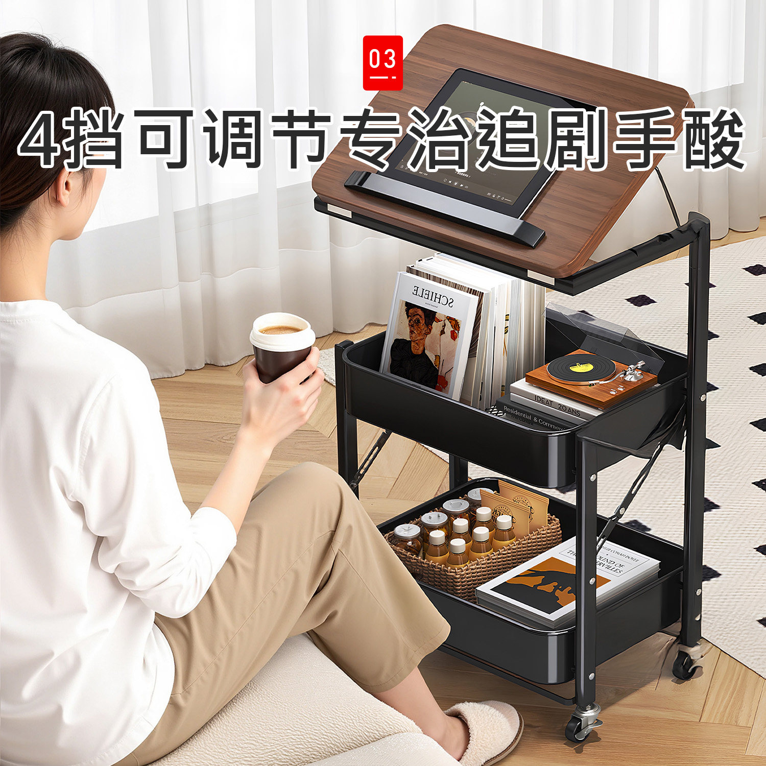 日本中古可移动小推车收纳置物架床头柜客厅沙发边几零食收纳架子,淘宝优惠券,粉丝福利购,淘宝优惠卷