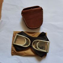 Stock 59 Wind mirror windproof sunglasses Delivered Cow Leather Case 70s Sheepskin Folding Windproof Sand Protection Glasses