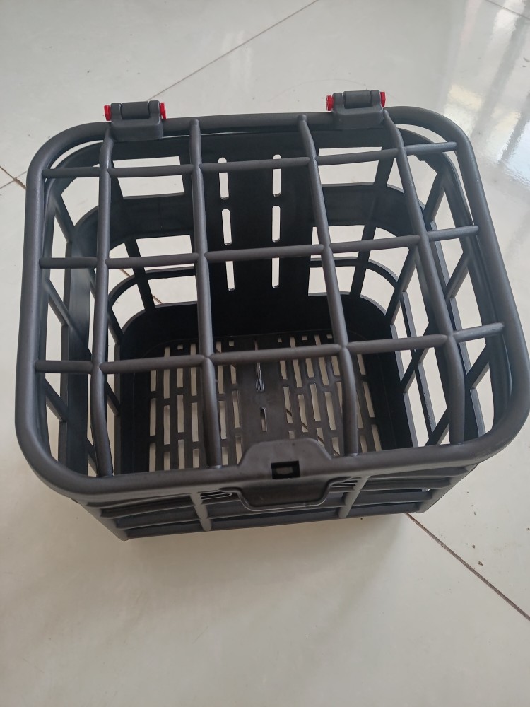 电动车筐车篮电瓶车自行车筐菜篮加大通用带盖前后置车筐塑料防水 - 图3