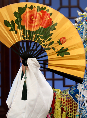 贵妃醉酒泥金宣纸中国风京剧扇子