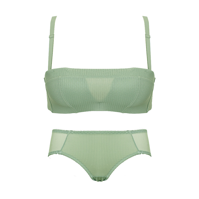 防走光抹胸式内衣裹胸小胸聚拢女 多情猫文胸