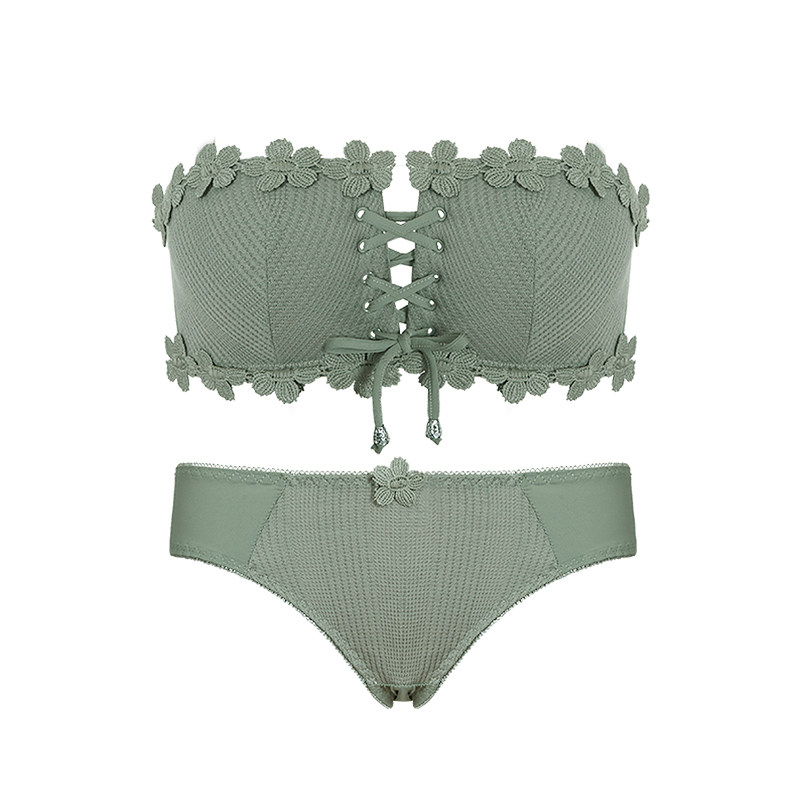 无肩带内衣女小胸聚拢多情猫无钢圈 多情猫文胸