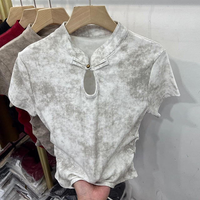 New short-sleeved waist pleated top