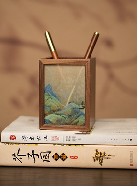 双面绣笔筒苏州绣美国风文创礼品