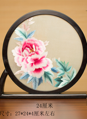 苏州手工绣花紫光精美老外摆件