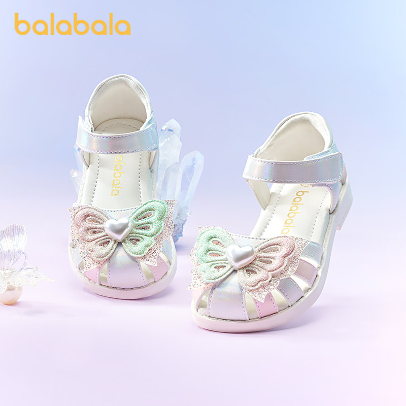巴拉巴拉女童凉鞋儿童蝴蝶公主鞋宝宝童鞋夏季新款鞋子包头软底小,淘宝优惠券,粉丝福利购,淘宝优惠卷