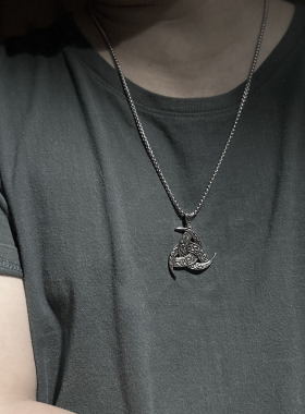 北欧饰品奥丁号角吊坠项链