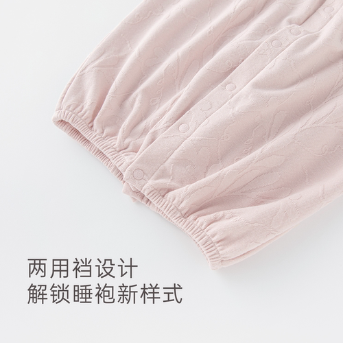 乖奇熊春秋季女宝宝抓绒连体衣婴儿居家保暖可爱哈衣弹力爬服春装 - 图3