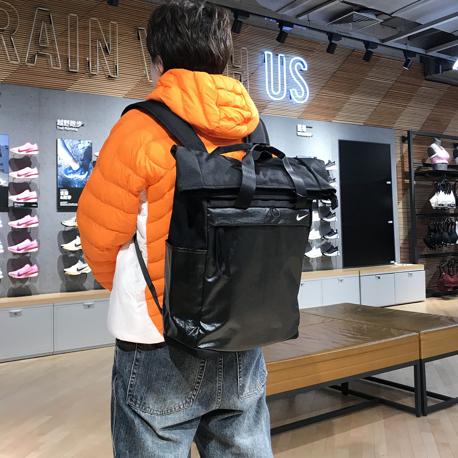 耐克NIKE休闲运动旅行手提双肩背包学生书包电脑包男女BA6173-010-图0