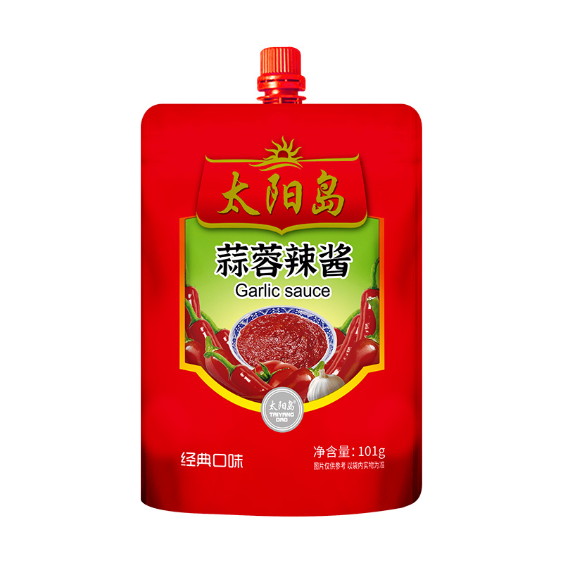 东北烤冷面专用酱太阳岛蒜蓉辣酱101g拧盖包装煎饼果子生蚝辣椒酱