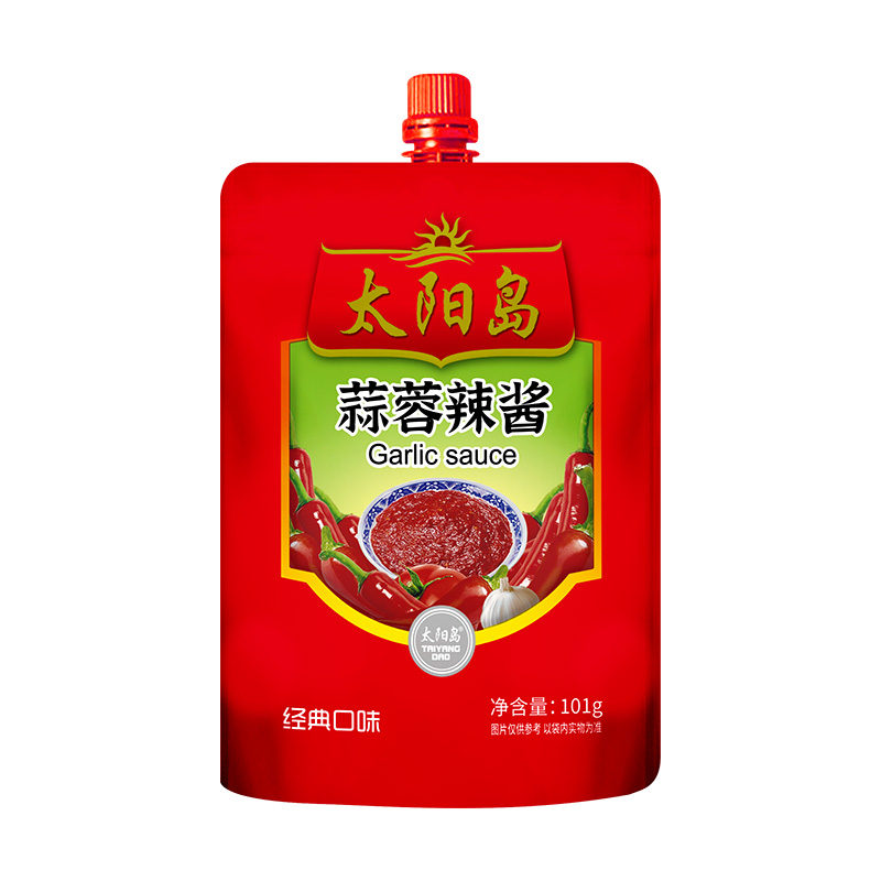 东北烤冷面专用酱太阳岛蒜蓉辣酱101g拧盖包装煎饼果子生蚝辣椒酱 - 图3