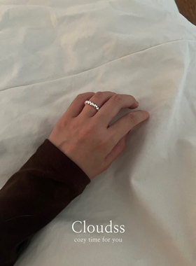 Cloudss「蓬蓬爱心」 颠倒爱心开口s925纯银戒指