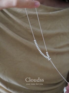 「梦幻银河」长款项链抽拉可调节两戴s925纯银项链