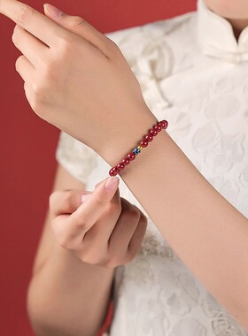 马年本命年礼物朱砂莲花手串