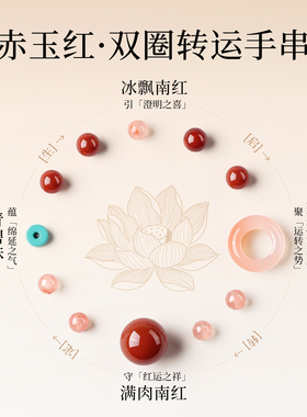 真天然南红玛瑙手串正品超冰透马年转运珠时来运转双圈叠戴手链