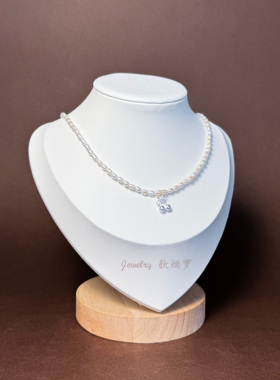 Jewelry软烟罗天然小米珍珠吊坠项链s925纯银樱桃颈链锁骨链ins