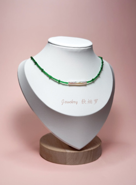 天然淡水极光银条巴洛克珍珠项链