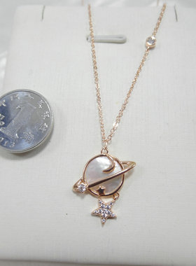 动物花朵爱心双层通体s925银项链