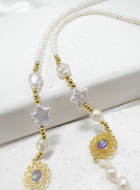 天然淡水珍珠巴洛克女长款毛衣链