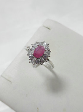 天然石戒指原创设计坦桑石海蓝宝