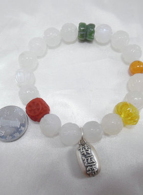 天然石手链松紧手镯抽拉绳和田玉碧玺珍珠沉香蜜蜡原创设计522002