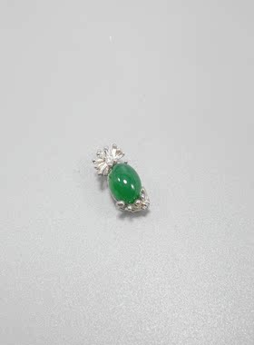 吊坠女不含链S925锆石天然石粉晶