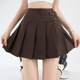 2025 new summer pleated skirt that looks taller and slimmer pu leather A sub-hip pleated skirt