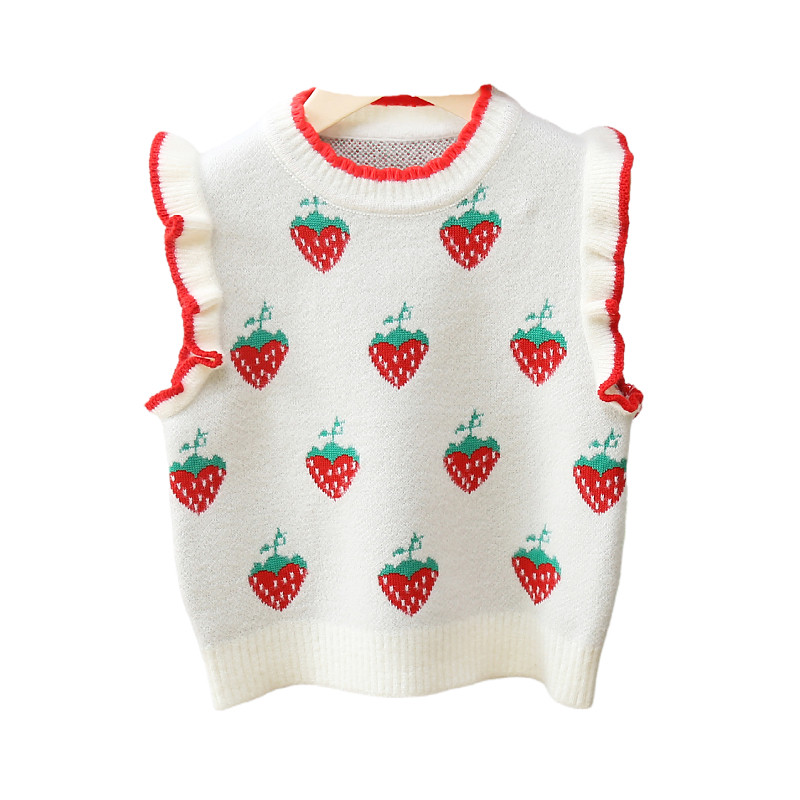 女童针织马甲2025秋季新款中小童花边洋气韩国绒毛衣背心打底上衣,淘宝优惠券,粉丝福利购,淘宝优惠卷