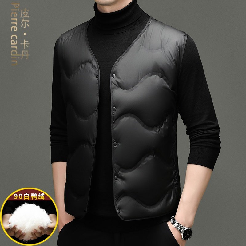 皮尔卡丹白鸭绒羽绒服马甲男士冬季加厚保暖外套休闲无袖羽绒背心,淘宝优惠券,粉丝福利购,淘宝优惠卷
