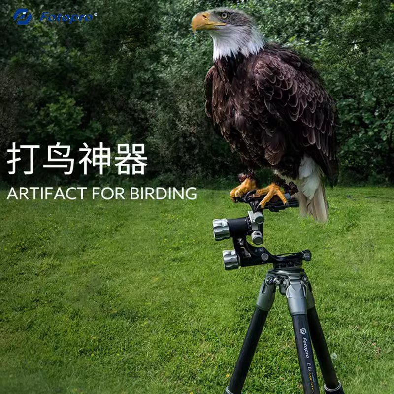 富图宝（Fotopro）磐图金雕系列 E6/E7/E9 高端专业观鸟碳纤维三脚架悬臂云台套装 - 图1