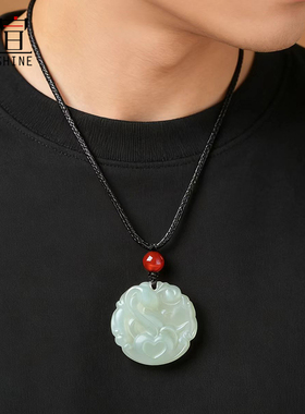 天然和田玉本命年吊坠护身符