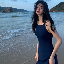 Harness Ocean Dress Women 2022 Summer New Retro Little Crowdfashion 100 Hitch Cashew Seaside Holiday Long Skirt Tide