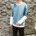 Bộ đồ nam, xu hướng nam, một đôi 2019 mùa thu mới Hàn Quốc theo xu hướng mùa thu, cá tính, thương hiệu thủy triều trưởng thành đẹp trai - Áo phông ngắn áo polo nam hàng hiệu Áo phông ngắn