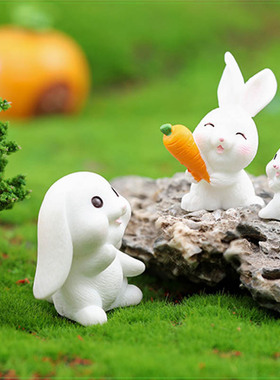 大中小系列兔子摆件手工蛋糕摆设