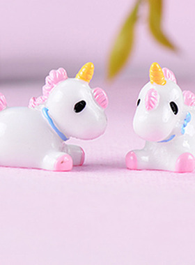 盆栽摄影可爱风独角兽玩具小动物