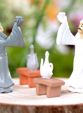 微景观卡通人物李白摄影小摆件