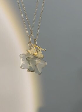 戴帽子的星星项链超仙轻奢小众女款项链高级百搭爆款可爱礼物推荐