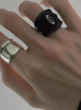 All eyes 皮革眼珠戒指 竖眼版