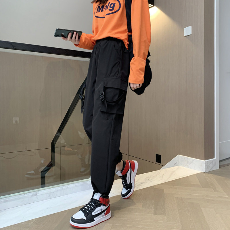 超火女春装2020新款显瘦高腰工装裤 伊索芙休闲裤