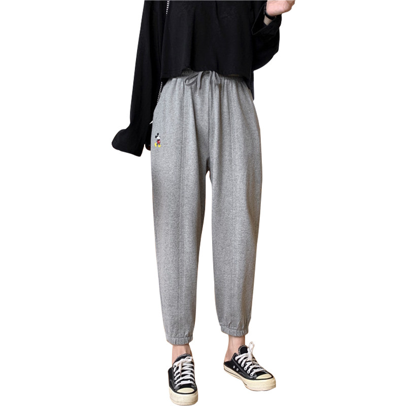 2020新款灰色秋季纯棉宽松潮运动裤 伊索芙休闲裤