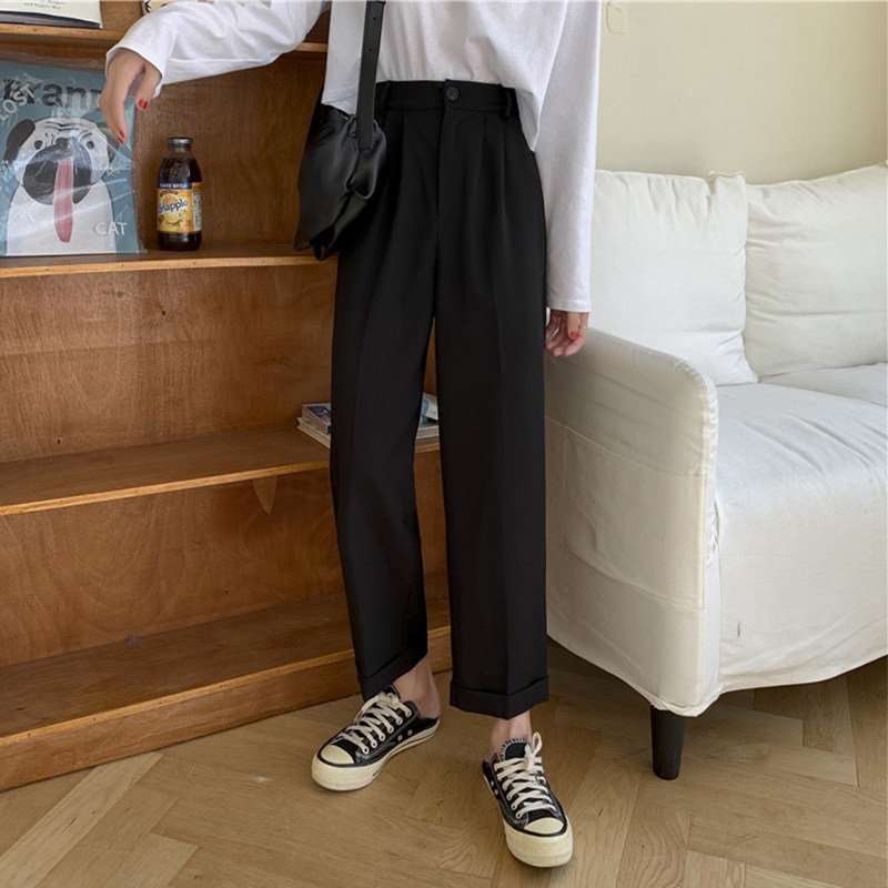 灰色西装裤春秋高腰垂感休闲小西裤 伊索芙休闲裤