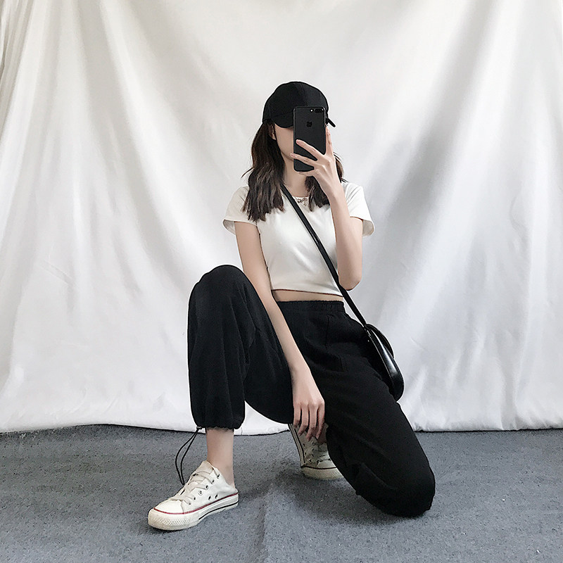 灰色运动裤女春秋2020 伊索芙休闲裤