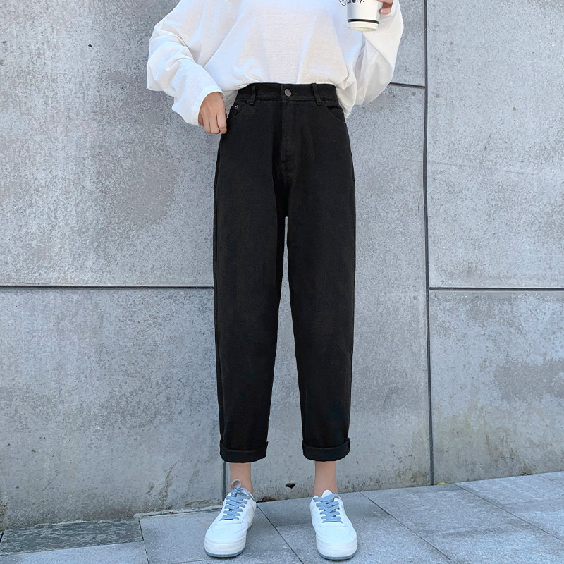 高腰直筒裤宽松直筒显瘦休闲裤子 伊索芙休闲裤