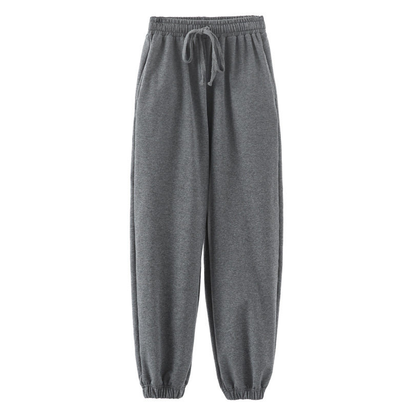 运动裤春秋宽松休闲显瘦灰色女裤子 伊索芙休闲裤