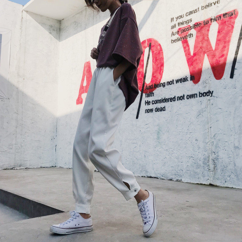 女夏韩版ins哈伦裤 伊索芙休闲裤